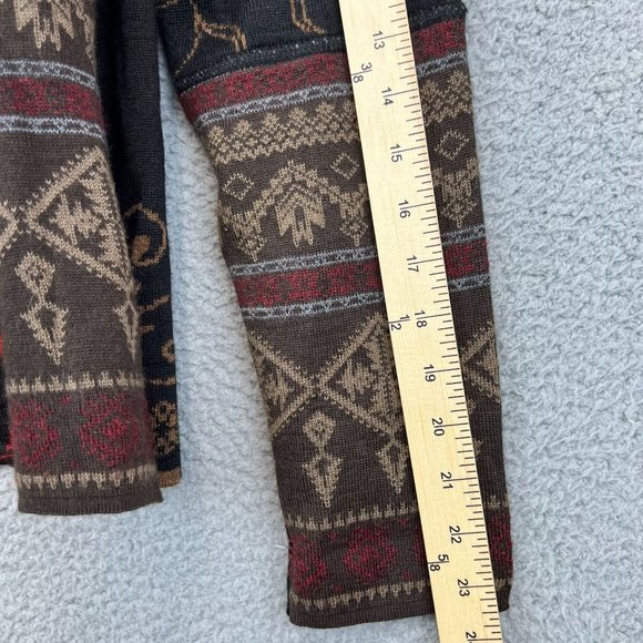 Tey-Art Peruvian Hand Made Alpaca Floral Intarsia Cardigan size M - Picture 6 of 9